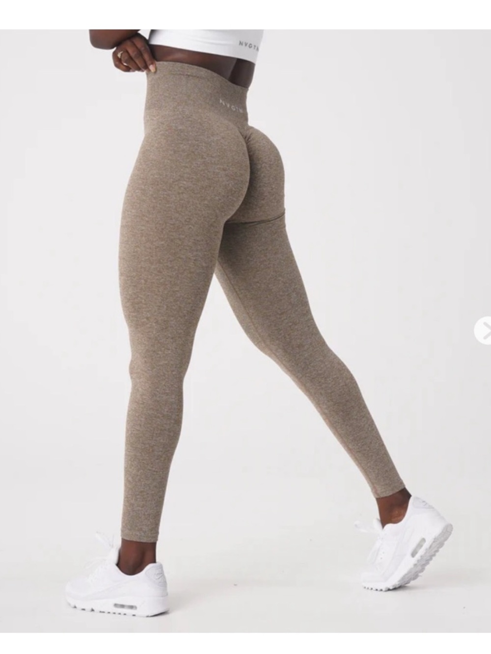 NVGTN scrunch mocha high rise leggings NEW large